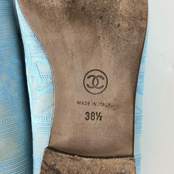 Chanel CC Logo Bow Cap Toe Ballerina Flats 38.5 - Picture 5 of 6